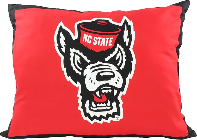 College Covers Everything Comfy NC State Wolfpack 20" x 28" Fully Stuffed Big Logo Pillow