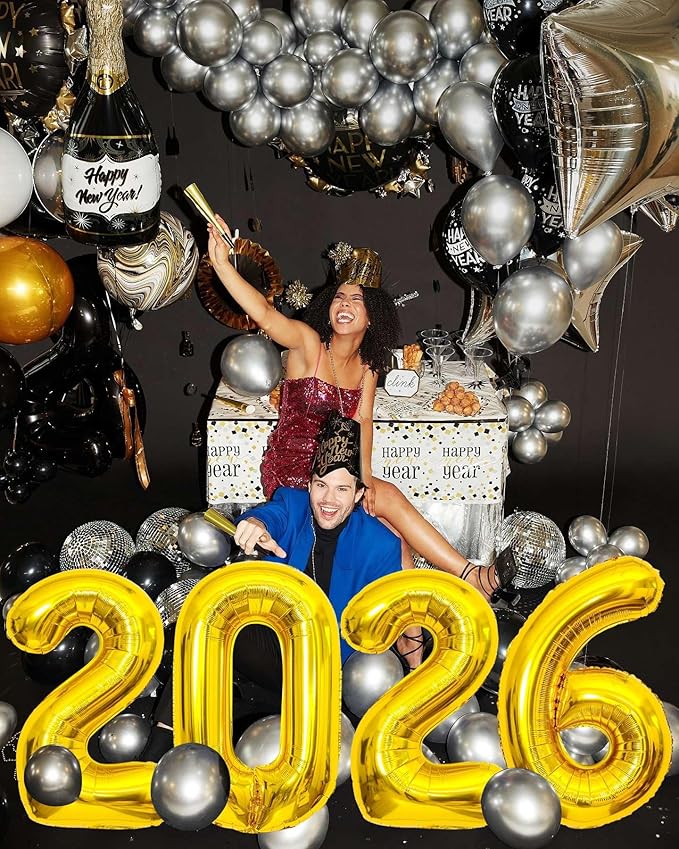 Gold 2026 Balloons,Gaint 40 Inch Gold 2026 Number Balloons,40 Inch 2026 Gold Balloons for New Year Eve Party Supplies 2026, New Years Decorations 2026, Christmas, Graduations Decorations