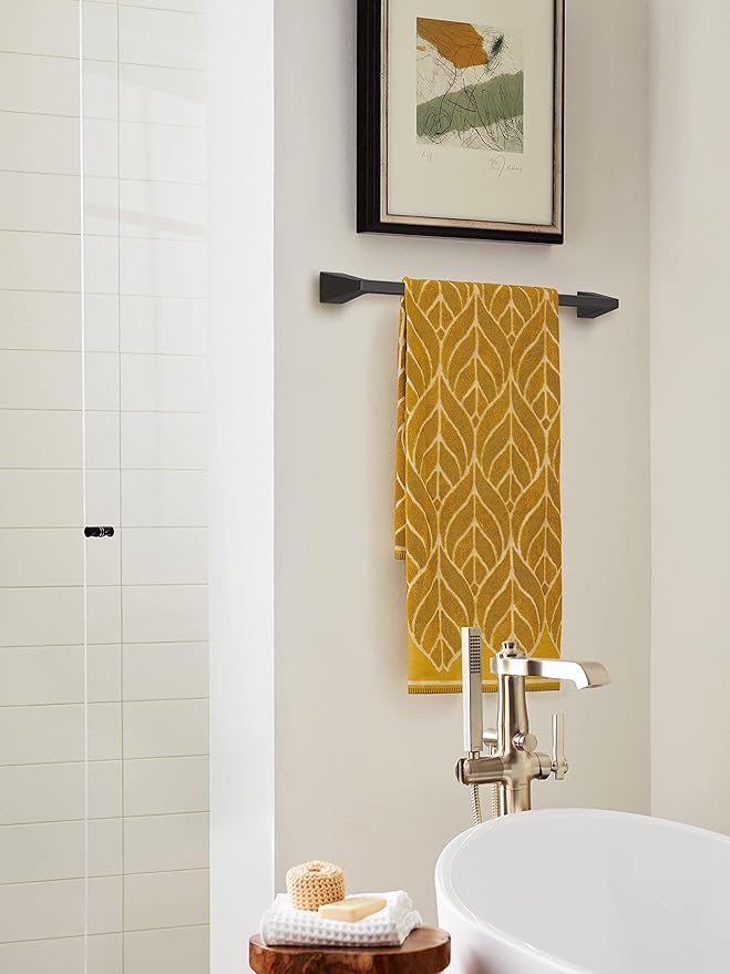 Amerock BH36004ORB | Oil Rubbed Bronze Towel Bar | 24 in (610 mm) Towel Rack | Blackrock | Bathroom Towel Holder | Bathroom Hardware | Bath Accessories