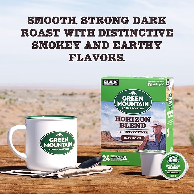 Green Mountain Coffee Roasters Horizon Blend Coffee by Kevin Costner, Single Serve Keurig K-Cup Pod, 60-Count Box
