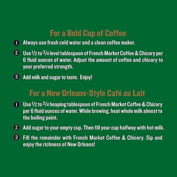 French Market Coffee & Chicory Decaffeinated Medium-Dark Roast Ground Coffee, 12oz Can (Pack of 3)