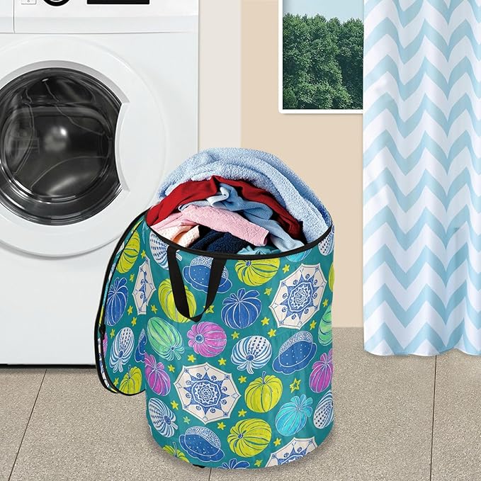 Cute Cartoon Rainbows laundry basket folding and waterproof baskets for organizing with sturdy handle round Decorativas utility for baby towel towel guarda ropa para cuarto