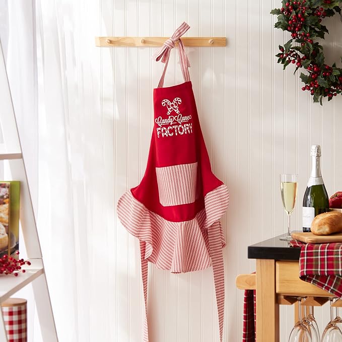 DII Women's Christmas Kitchen Apron Adjustable Adult Size for Cooking, Baking, Crafting & Entertaining