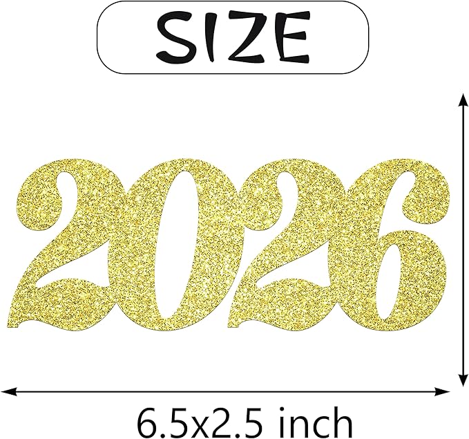 2026 Centerpiece Sticks Class of 2026 Table Decorations 12PCS Graduation Table Toppers Glitter Gold Number 2026 Congrats Table Centerpieces for Graduation Theme Party Decorations Supplies