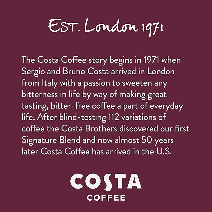 Costa Coffee Ground Coffee, Signature Blend Medium Roast, 12oz each, Rainforest Alliance Certified (Pack of 3)