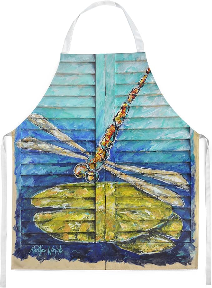 Caroline's Treasures Blue Eyed Dragonfly Apron Cooking Kitchen Server Baking Crafts Gardening for Adult Women Men, Unisex, Large, Multicolor