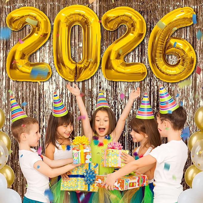 2026 Gold Foil Numbers Balloons(40 Inch) Graduation Decorations Senior Class of 2026 Balloons Happy New Years Eve Party Supplies 20 26 Signs Props Birthday Anniversary Wedding Festival Ornament Decor