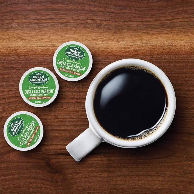 Green Mountain Coffee Roasters Costa Rica Paraiso, Single-Serve Keurig K-Cup Pods, Medium Roast Coffee Pods, 96 Count