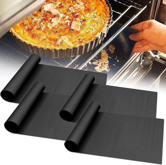 UBeesize 4 Pack XL Thickened Oven Liners for Bottom of Oven, Reusable 17x25 Inch Heavy Duty Non Stick Teflon Oven Mats BPA & PFOA Free, Fit Electric Gas Toaster Convection Microwave Ovens Grills
