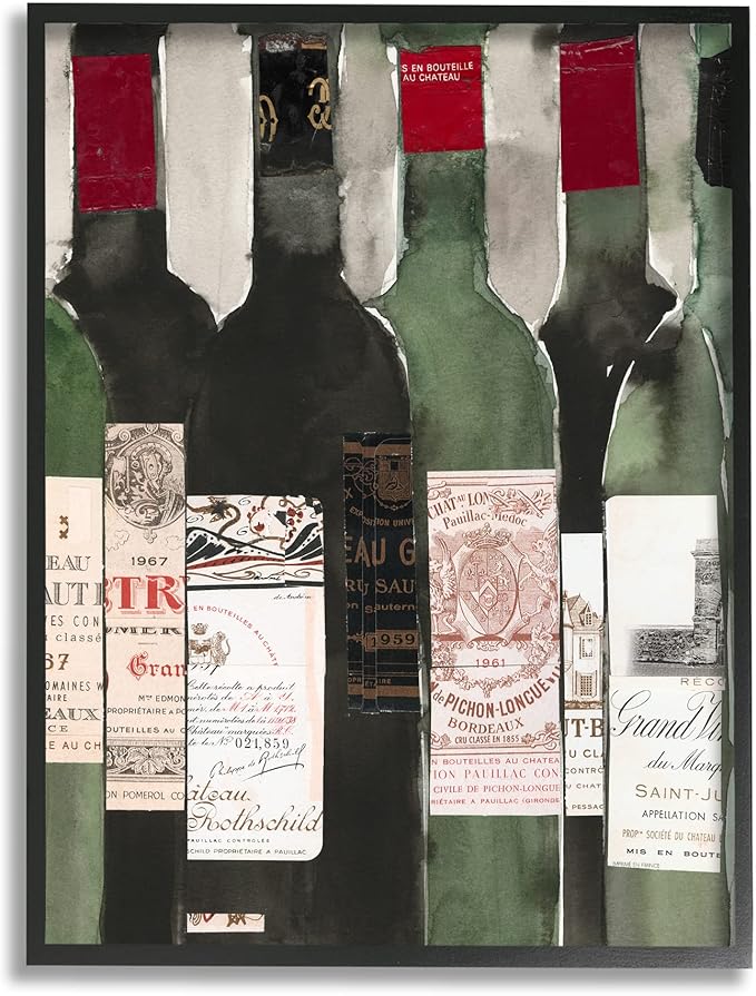 Stupell Industries Vintage Style Green Labeled Liquor Wine Bottles, Design by Samuel Dixon