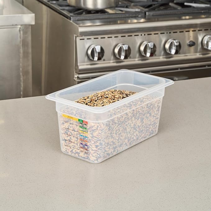 Restaurantware Food Storage Container 10 Pack of 12.7 x 6.8 x 5.9 Inches Plastic Stackable Storage Box White Reusable Label Container Dishwasher Safe For Restaurants And Kitchens