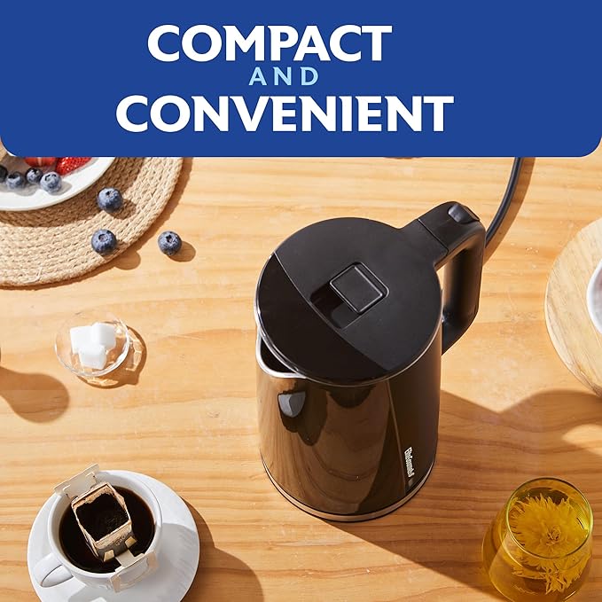 Elite Gourmet 1.7L Cool-Touch 1500W Fast Boil Electric Kettle, Fully Stainless Steel Lid & Interior BPA Free, Double Wall, Auto Shut-Off, Black