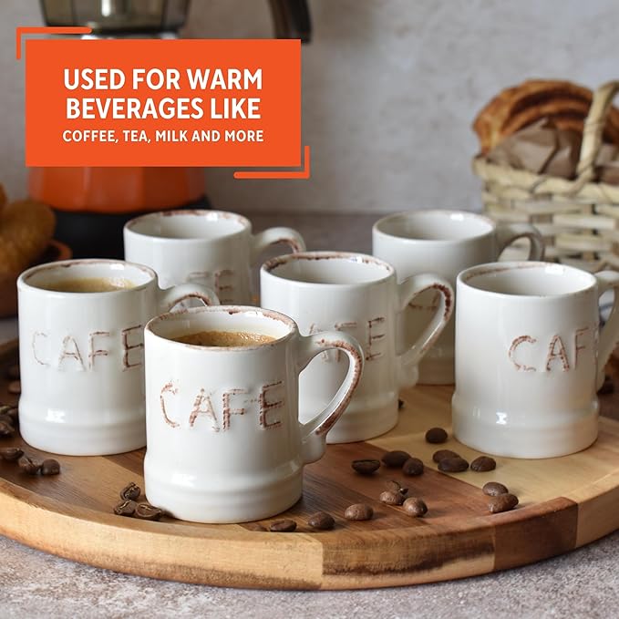 Imusa USA 6pc 3oz Beige CAFÉ Espresso Cups