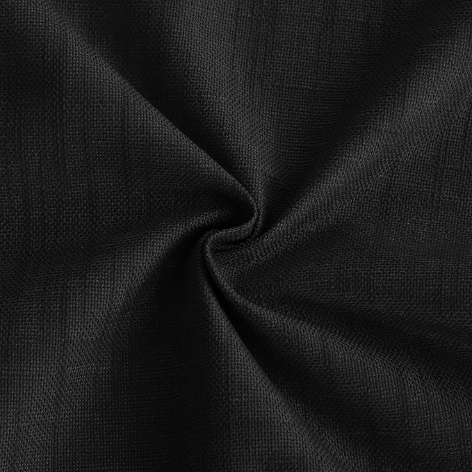 NICETOWN 100% Blackout Door Curtains for Window, French Door Curtains for Privacy, Thermal Insulated Short Sidelight Curtain Tie Up Shade for Kitchen, 26W x 64L, Black, 1 Panel
