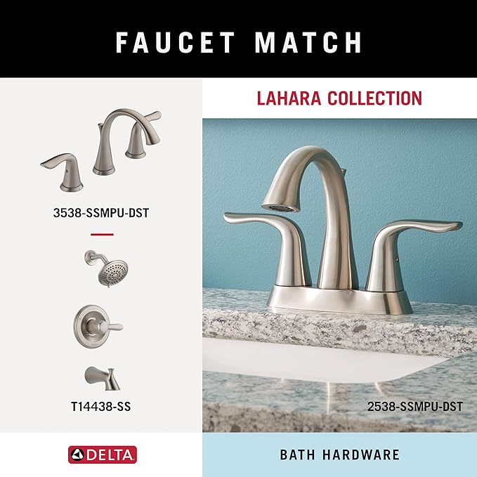 DELTA FAUCET 73835-SS Lahara Single Towel Hook Bath Hardware Accessory in Stainless Steel