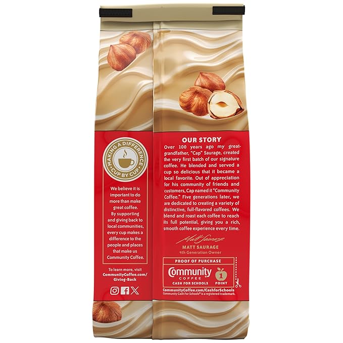 Community Coffee Hazelnut Creme Flavored 12 Ounce, Medium Roast Ground Coffee, 12 Ounce Bag (Pack of 1)