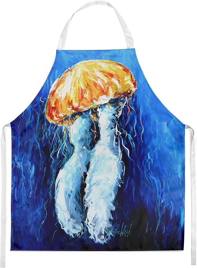 Caroline's Treasures Fanta Sea Jellyfish Apron Cooking Kitchen Server Baking Crafts Gardening for Adult Women Men, Unisex, Large, Multicolor
