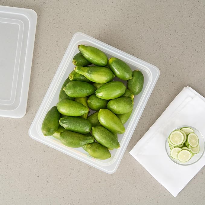 Restaurantware Food Storage Container 10 Pack of 12.7 x 10.3 x 3.9 Inches Plastic Stackable Storage Box White Reusable Label Container Dishwasher Safe For Restaurants And Kitchens