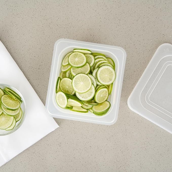 Restaurantware Food Storage Container 10 Pack of 6.8 x 6.2 x 2.5 Inches Plastic Stackable Storage Box White Reusable Label Container Dishwasher Safe For Restaurants And Kitchens