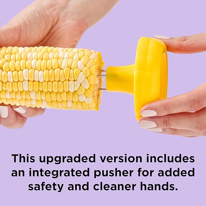 Chef’n Cob Plus Corn Stripper and Peeler for Corn on the Cob, Built-In Safety Pusher