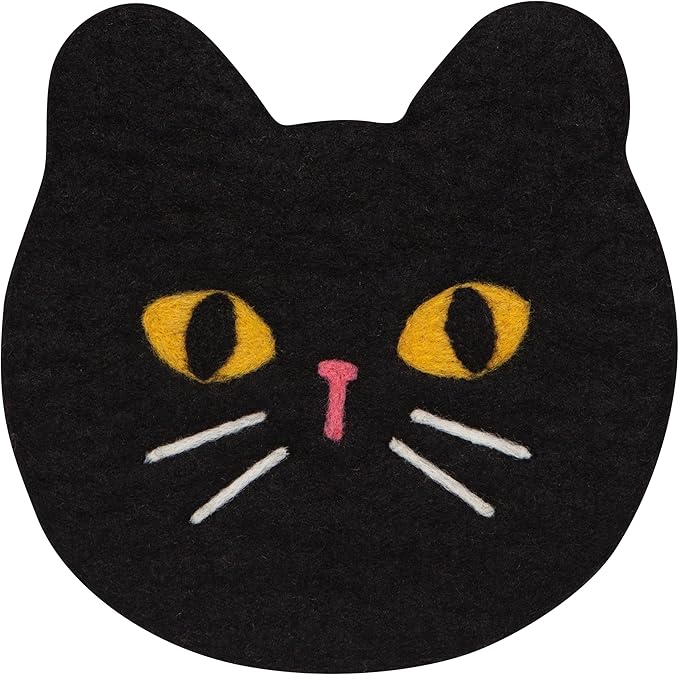 Jubilee Wool Rectangular Trivet - Black, 7.75 x 7.75 inches