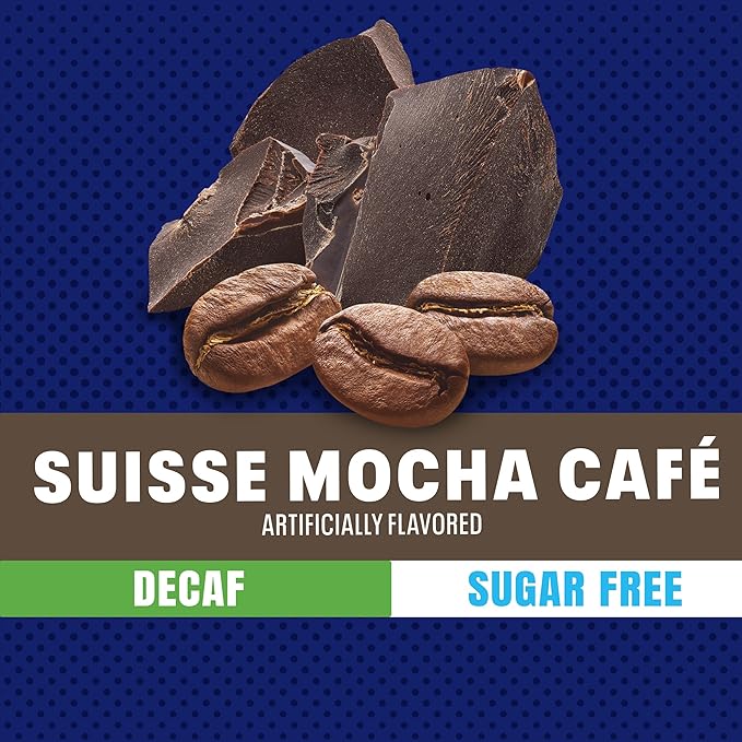 Maxwell House Instant Cafe-Style Beverage Mix, Decaf and Sugar Free, Easy to Prepare, 1 Canister, for Quick Morning Coffee or Afternoon Treat, Suisse Mocha Cafe, Kosher Dairy, 4.4 oz
