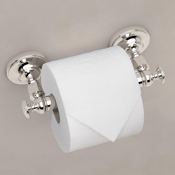 Gatco 4123B Tavern Toilet Paper Holder, Wall Mount Modern Roll Holder, for Bathroom, Polished Nickel