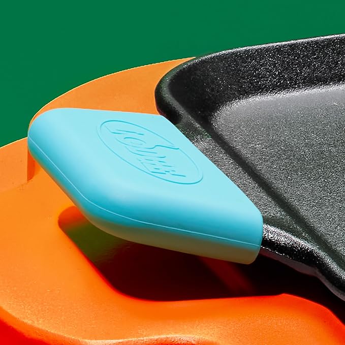Lodge Bold Silicone Assist Handle Holder - Dishwasher Safe Hot Handle Holder Upgraded Design for Lodge Bold Products Only - Heat Protection Up to 450° - Electric Blue