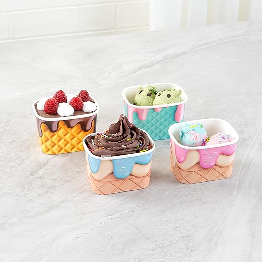 Coppetta 12 Ounce Dessert Cups, 200 Greaseproof Ice Cream Cups - Lids Sold Separately, For Hot And Cold Foods, Assorted Cone Paper Yogurt Bowls, Disposable, Sturdy - Restaurantware