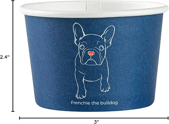 Coppetta 4-Ounce Dessert Cups, 50 Disposable Ice Cream Cups - Lids Sold Separately, Heavy-Duty, Frenchie Paper Frozen Yogurt Bowls, For Hot And Cold Foods - Restaurantware