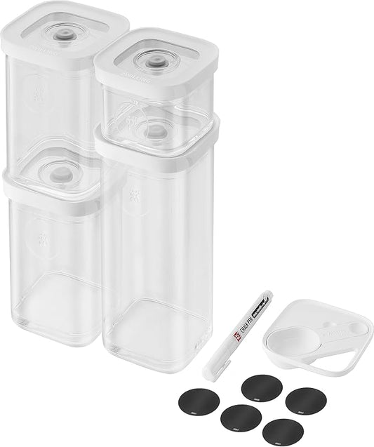 ZWILLING FRESH & SAVE CUBE Set, Size S, 6-Piece Storage Set, Includes 3x CUBE S Containers, Measuring Spoon and NFC Labels