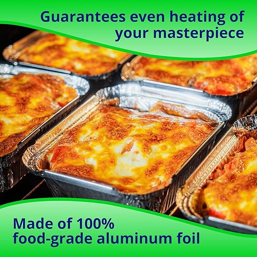 IDL Packaging Half-Size Aluminum Steam Table Pans with Lids - Deep, 13" x 11" x 3" (Pack of 25) - Disposable Foil Pan for Grilling, Roasting, BBQ, Cooking, Baking, Freezing