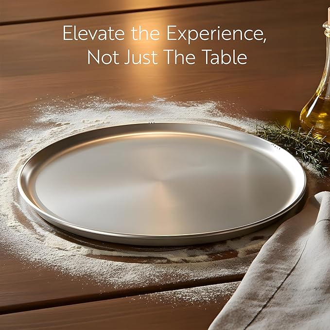 Restaurantware Met Lux 16 Inch Commercial Pizza Pan 1 Coupe Style Pizza Cooking Tray - Heavy-Duty 18-Gauge Aluminum Round Baking Tray Oven-Baking For Pizzas & More