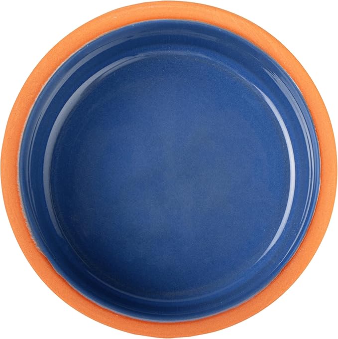 Restaurantware-Terra Tek 5.1 Ounce Terracotta Cazuelas, 2 Blue Glazed Clay Pots For Cooking - Oven-Ready, Microwavable, Terracotta Serving Pots, Dishwashable, For Cooking And Serving