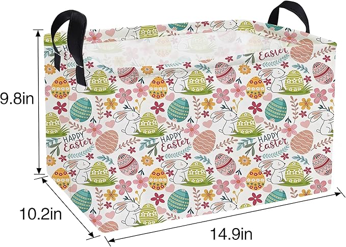 Essme Rectangular Easter Basket,Kids Baskets Empty with Handles,Cute Baskets for Kids Room Decor,Boys and Girls, Gift Basket