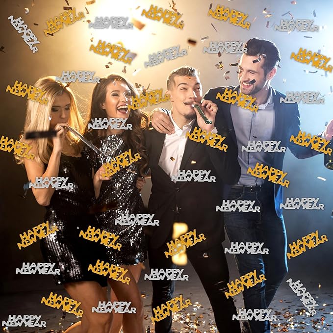 500 Pcs New Year Confetti, Gold 2026 Table Shiny Confetti Glitter for Happy New Year Decorations 2026 New Years Eve Table Decorations