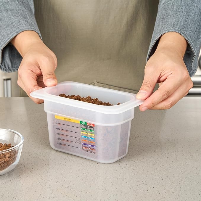 Restaurantware Food Storage Container 10 Pack of 6.8 x 4.2 x 3.9 Inches Plastic Stackable Storage Box White Reusable Label Container Dishwasher Safe For Restaurants And Kitchens