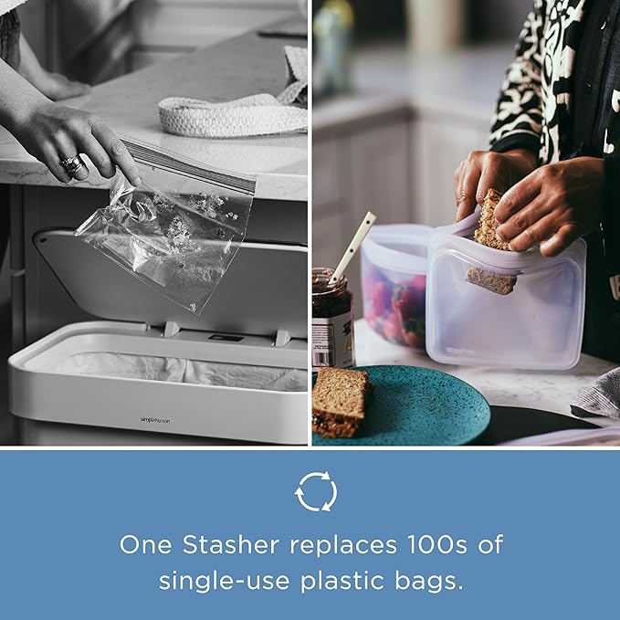 Stasher Silicone Reusable Storage Bag, 6-Cup Bowl, Reusable Freezer Bags, Microwave, Dishwasher, Oven Safe, Sous Vide, Premium Lunch Container, Eco Friendly, Food-safe Silicone Snack Bag, 48 oz, Red | Reusable Food Bag