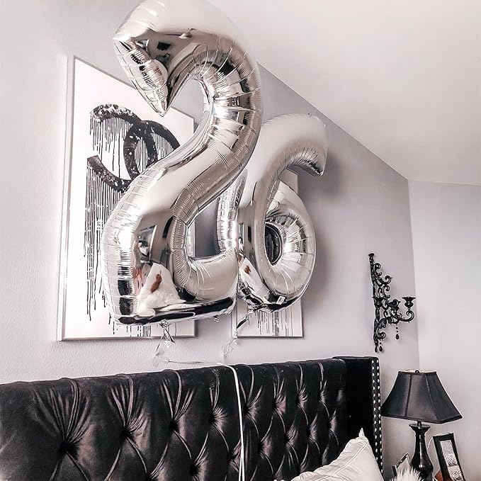 40 Inch 2026 Pack of 4 Silver Big Helium Foil Balloon Numbers Large Mylar Number for Christmas New Year's Eve Party Graduation Birthday
