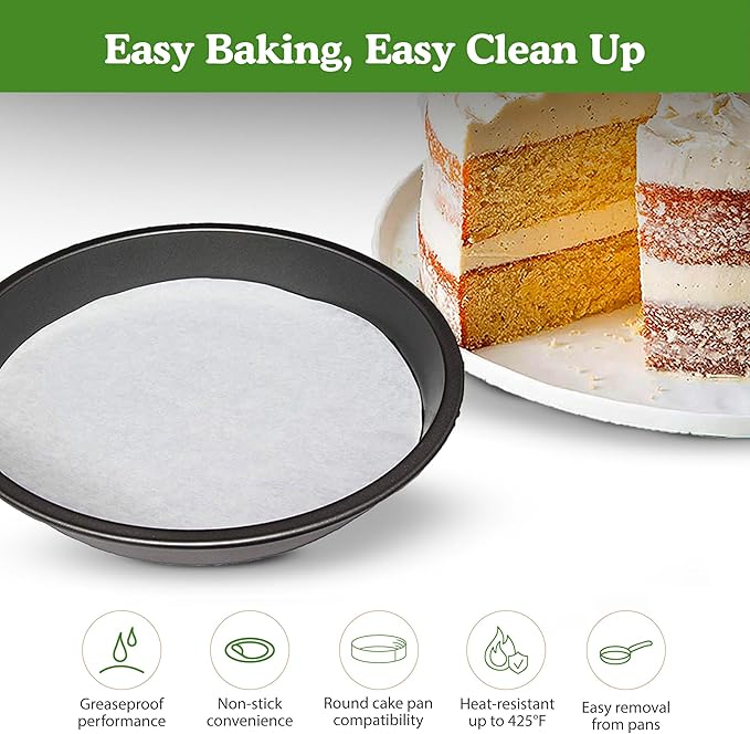 Regency Wraps Parchment Paper Circles For Round Cake Pans, Greaseproof Liners for Non-Stick Baking, 10" (Pack of 100), White