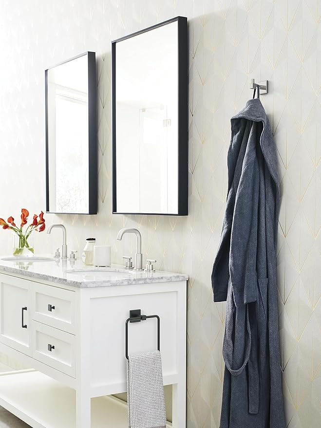 Amerock BH36070PN | Polished Nickel Single Robe Hook | 1-7/8 in. (48 mm) Length Towel Holder | Appoint | Towel Hook for Bathroom | Bathroom Hardware | Bath Accessories