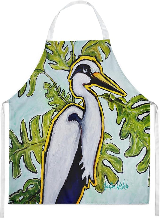Caroline's Treasures Jungle Fever Heron Apron Cooking Kitchen Server Baking Crafts Gardening for Adult Women Men, Unisex, Large, Multicolor
