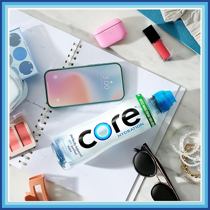 Core Hydration Perfectly Balanced Water, 23.9 fl oz Sport Cap bottle (Pack of 24)
