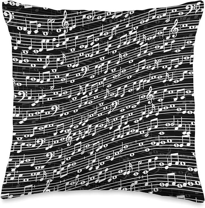 Musician Sheet Music Lovers Musical Notes Pattern Throw Pillow