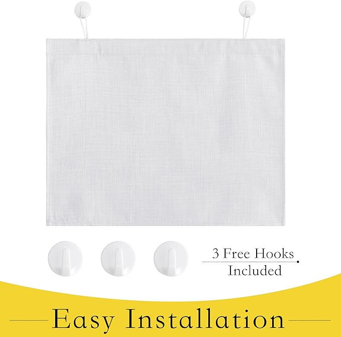 NICETOWN Sidelight Door Curtains for Small Windows, Room Darkening Sides Shades Heavy Duty Faxu Linen Door Blinds Privacy for Classroom Window, 1 Panel, Greyish White, W10 x L35