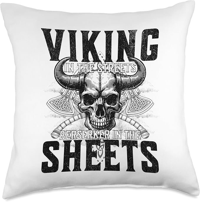 Funny Dad Viking Men Saying Berserker In The Sheets Celtic Throw Pillow