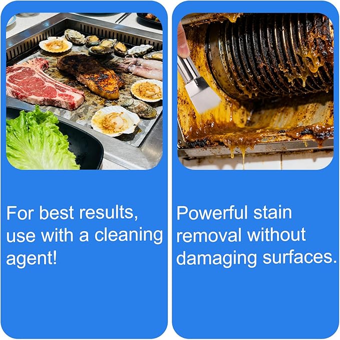 4pcs Multi-Functional Cleaning Tool, Stainless Steel Curved Shovels and Straight Shovels Stove Cleaning Brush & Multi-Functional Brush for Kitchen Bathroom Glass Tiles