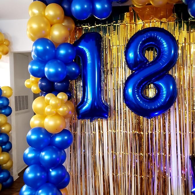 30 Balloon Numbers, Number Balloons 40 In 30th Birthday Decorations for Her Him, Dark Blue Birthday Party Decorations for Wedding, Celebration Party, Graduations