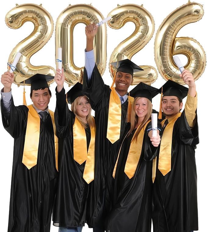 Champagne Gold 2026 Balloons, 40 Inch 2026 Number Balloon Foil New Year Balloon Numbers for New Years Eve Party Graduation Party Decoration