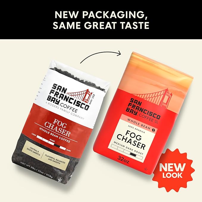 San Francisco Bay Coffee - Medium-Dark Roast Whole Bean Coffee - Fog Chaser (2 lb bag)